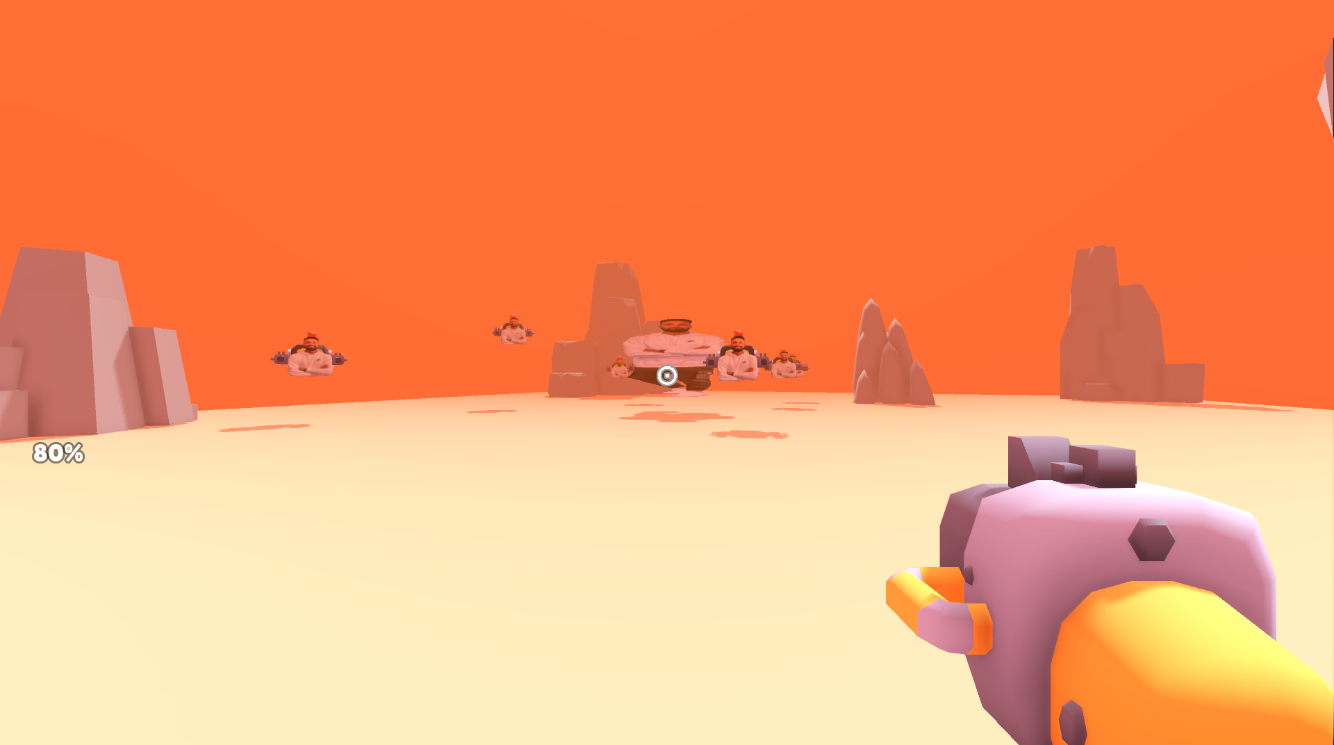 An image of the game Shoot Nadeem. Where u can see Nadeem and his army of robots